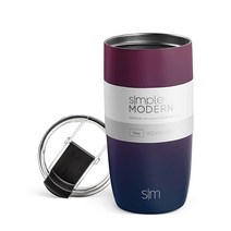 Simple Modern 플립 뚜껑 이 있는 여행용 커피 머그 텀블러 | 재사용 한 단열 스테인리스 스틸 보온병 콜드 브루 아이스 컵 여성 남성 여친 보이저 컬렉션 473.2ml, 16oz, Ombre Mystic Moon