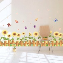 아트앤조이 해바라기 포인터 스티커 모음, 해바라기 스티커5 - 해바라기 울타리3(L5C113)