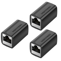 벤션 CAT7 FTP 랜연장 젠더 RJ45 키스톤 잭 커플러, 블랙, 3개