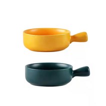 예쁜그릇 접시 그릇, 옐로+그린