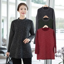 모슬린 엄마옷 셔링 긴팔 티셔츠 ETP112075 마담 미시옷 중년여성의류 빅사이즈 50대 60대여성옷