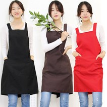 하랑이플 X형 찍찍이앞치마(FREE BIG) 빅사이즈 바리스타 식당 주방 요양보호사 예쁜 엑스자, 블랙(FREE), 1개