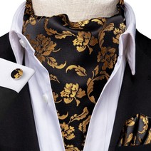 hi-tie 실크 남성용 ascot tie pocket square cufflinks set cravat ascots scrunch self british style 신사 드레스