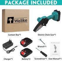 컷쏘 컷소 3000W 미니 가지 무선 톱 Wolike 체인 4 타 마키 전기 88VF, 07, 01 2 Battery