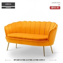 벨벳쇼파 1 2 3인용 거실 의류매장 미용실 소파 거실 작은 아파트 북유럽 심플 모던 라이트 럭셔리 인터넷 연예인 침실 옷가게 더블 심플 게으른 소파, B.소형 더블 1.02미터, F.주황색