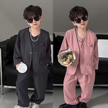 슈슈아리 라이징돌 정장 3종 세트 아동 남아 가을정장 자켓 조끼 바지 하객룩 명절빔