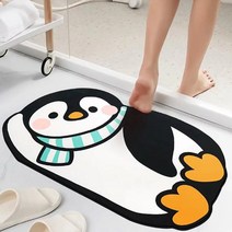 [유앤아이] 세척가능한 캐릭터 규조토 발매트, 요염펭귄