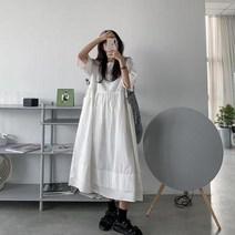 수입원피스 수입의류 드레스 여성 핫 러블리 대학 스타일 한국어 세련된 십대 흰색 디자인 휴일 여름 짧은 소매 아늑한