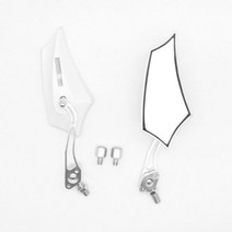 야마하 가와사키 BMW 전기 자전거 스쿠터 사이드 백미러 Retroviseur 모토 CNC 범용 8mm 10mm, 08 1 Pair White