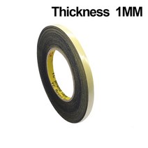 1mm 3mm 5mm 두꺼운 검은 색 거품 스폰지 고무 스트립 테이프 방수 단면 접착 충돌 방지 창 도어 씰 스트립, 두꺼운 1mm, 10m, 12mm