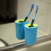 욕실거울 흡착식 실리콘 칫솔꽂이 수납용품 칫솔홀더, 1개, 그린