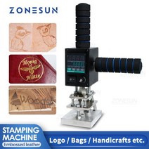 불박기 각인기 날인기 스탬프 가죽공예 ZONESUN 로고 마킹 머신 압력 마크 상표 스탬핑 작은 목재 가죽 플라스틱 린트 카톤 타이어 브론 징, 10x13cm
