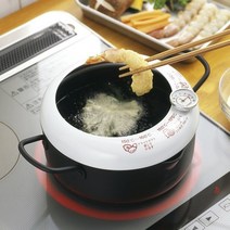 가정용 튀김기 온도계 조절 팬 치킨 돈까스 감자, KABAMURA 20cm 검정 중국산