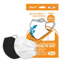 크린테크 12헬스데이 성인용 12매입, 검정&회색, 1개