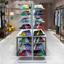 매장 모자 진열대 거치대 모자걸이 디스플레이 매장용 스탠드 철제 랙 디피 매대 캡 소품, 금색 6단