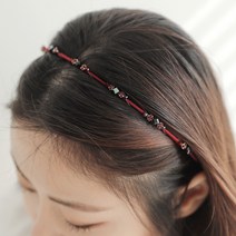 로라하 성인 여성 아동 큐빅 비즈 얇은 머리띠 헤어밴드 시크릿가든