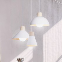 원목 펜던트 3종 화이트 포인트 조명 카페조명 인테리어조명 식탁등, 레일형-원목나팔 화이트