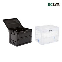 1+1 에클리츠 캠핑 폴딩 박스 20L 정리 보관함 수납함, 블랙+화이트