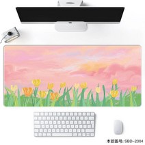 노트북 컴퓨터 마우스패드 책상 테이블 미끄럼방지 mouse pad cartoon oil painting gradient girl 슈퍼 대형 잠금 게임 컴퓨터 키보드 데스크, 6-800x300x3mm