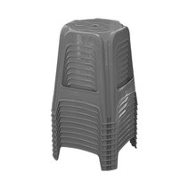 [공룡플라스틱] 야외용 플라스틱 간이의자 10개 세트, 사각의자 10개묶음(회색)