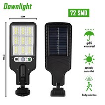 태양열정원등 캠핑 태양 광전등 광센서등 전원주택 정원등 통 led 빛 야외 벽 램프 방수 3 모드 pir 모션 센서 정원 장식 파티오 베란다 차고 조명, 72 smd, 1개