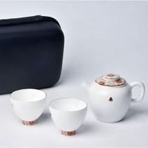옥백 기복 영롱 다기 3p 세트 2450040, 1세트, 차호 + 찻잔 2p