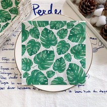 스위스 치즈 식물 데쿠 파주 종이 냅킨 녹색 티슈 파티 식기 웨딩 크리스마스 용품 19 20 개백, Plants-19