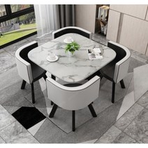 4인용 식탁 다이닝 티 테이블 카페 홈바 라운지 투톤 컬러 식탁 의자 세트, 옵션4