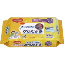 하비너스 몸 전체 용 시트 60장X5(300장) 일회용 라벤더의 향기 고령자 환자 입원용 방재 용품 웨트 타입