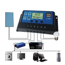 태양광컨트롤러 가정용 12v24v 자동 태양 전지 컨트롤러 lcd hd mppt 태양, 1-30a
