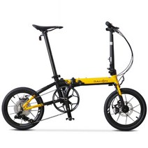 DAHON 접이식 자전거 K3plus 9단 16 인치 디스크 브레이크 kaa693 미니벨로, 블랙 옐로우