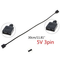 RGB 인터페이스 확장 케이블 5V 3 핀 라디에이터 RGB 팬 커넥터 허브, 빨간색