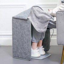 겨울 히팅패드 파티션히터 접이식 발열 사무실 발난로 온열매트 4면 5면 발히터, 솔리드그레이 오목선 발바닥 발열공급 덮개+담요