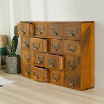 16칸 서랍 우드 선반 수납함 미니 수납장 원목 책상정리 소품 정리함, 단품