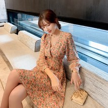 스커트 플라워 원피스 숏스 타일 2021 여름 단소, T04-XL, C03-오렌지색