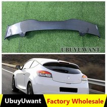 스포일러 리어스포일러 자동차스포일러 Renault Megane rs 스포츠 립 2008 2016 용 윙 ABS 플라스틱 카본 룩 루프 바디 키트 액세서리, Gloosy Black