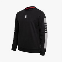 [스파이더 공식 아울렛] 라인 프린트 슬리브 스웨트셔츠 SPFFCNRL307UBLK 170268