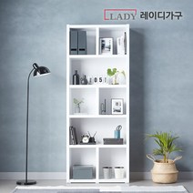 [수도권무배] 레이디가구 더블 36T 수납 800 5단책장, 그레이오크