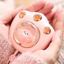 에코럭키 USB 충전식 손난로 C타입 KC인증 전자난로 휴대용 방한용품, 곰발바닥손난로-화이트