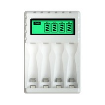 AA / AAA NICD NIMH 충전식 배터리 NIMH AA 충전기에 대 한 4 슬롯이있는 스마트 지능형 LCD 디스플레이 배터리 충전기, 하나, 하얀