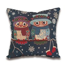 부엉이 쿠션커버 (08 겨울커플부엉이) DV+5240EA