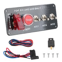 카라반 캠핑카 부품 수리용품 12v 레이싱 카 시작 로커 스위치 패널 led 점화 엔진 스타터 중지 푸시 버튼 레이싱 차량 자동차 액세서리, t3