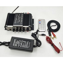 가정용 코인노래방 기계 휴대용 길거리공연 찬양 반주기 부스 4.0 채널 블루투스 스테레오 하이파이 앰프 지원 12v5a 파워 앰프가있는 6.5mm 마이크 홈 시어터 av 케이블, 02 with power