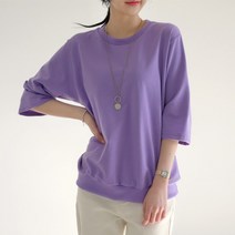 데일리앤 플로우 코튼 쭈리 7부 맨티맨 티셔츠