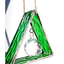 오로벨 그린감성 스테인드글라스 썬캐쳐 트라이앵글 풍경종