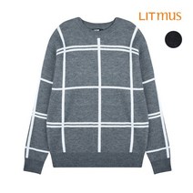 리트머스 리트머스 남성 윈도우 체크 크루넥 니트_LK4SU838