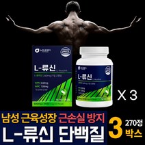 고함량 L-류신 타블렛 근손실 방지 근성장 단백질 근육 보충제 로이신 발린 BCAA WPH WPC 유청 가수분해물 대두 완두 분말 가루 루 뉴 유 무신 헬스 프로틴 영양제 추천, 90정 X 3개