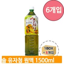 유자청 주스 베이스 1.5L 6개 진매 농축액 음료 희석 과일 드레싱 편의점