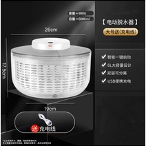 야채탈수기 펌핑 야채 탈수기 건조기 가정용 샐러드 주방기 수동 스테인레스 스틸 과일 물빠짐 바구니, 04 경량 플라스틱 전동건조기약6리터