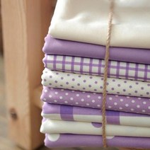 옥스포드/110cm]파스텔체크&도트&무지 바이올렛K 8Color, 14mm 바탕
